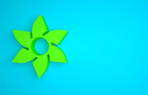 Green Flower icon isolated on blue background. Sweet natural food. Minimalism Illustrazione stock