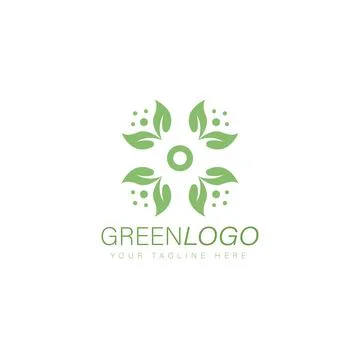 Green flower logo design Stock Illustration