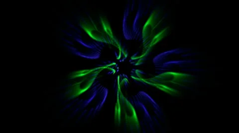 Green flower mandala fancy pattern and rays laser light,plant vines growing,rot Stock Footage 8655588