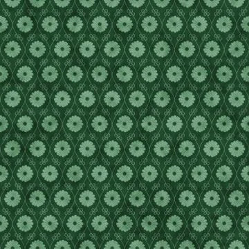 Green flower repeat pattern background Illustrazione stock