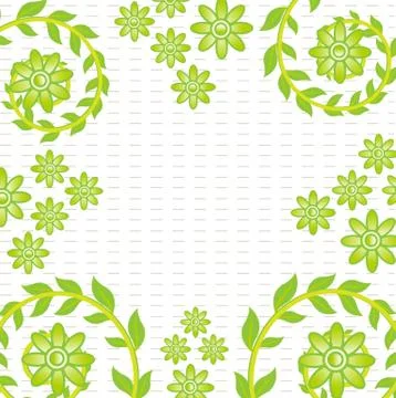 Green flower wallpaper Stock Illustration