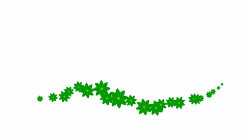 Green flower wave white Stock Footage 219993843