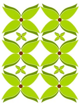 Green flowers design - vector ornaments background Stock Illustration