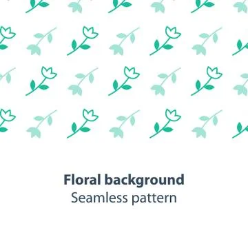 Green flowers fancy backdrop pattern Stock Illustration