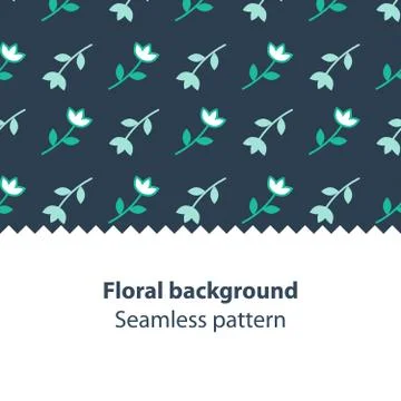 Green flowers fancy backdrop pattern Stock Illustration