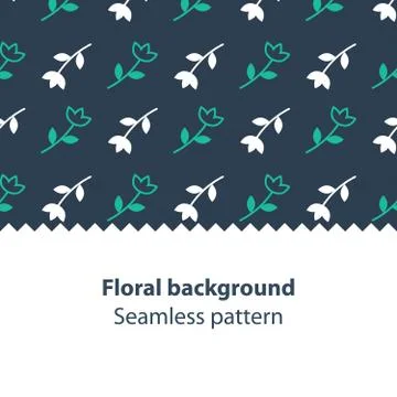 Green flowers fancy backdrop pattern Stock Illustration