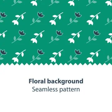 Green flowers fancy backdrop pattern Stock Illustration