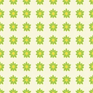Green flowers seamless pattern Stock Illustration