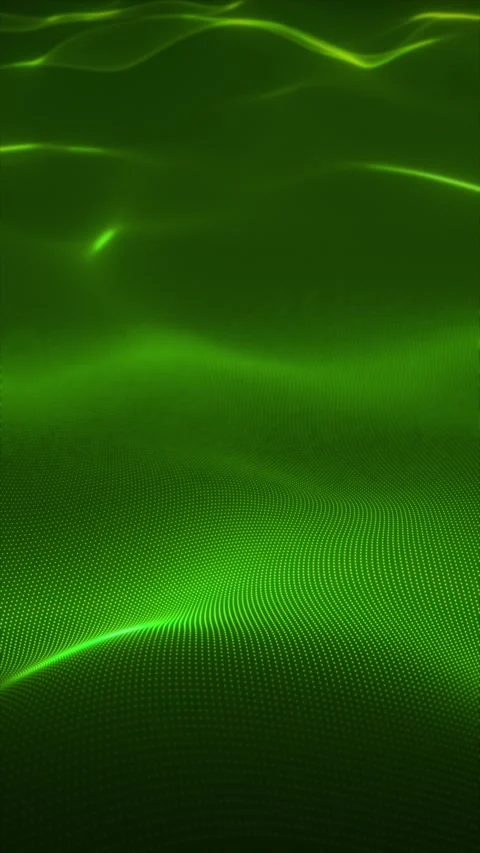 Green flowing dot waves Stock Footage 317459804