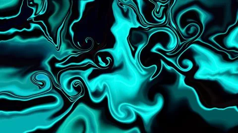 Green flowing liquid waves abstract motion blurred background. Stock Illustration