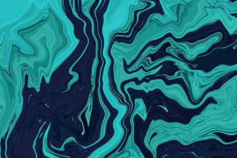 Green flowing liquid waves abstract motion blurred background. Stock Illustration