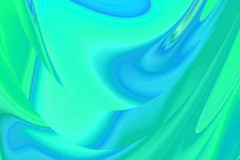 Green flowing liquid waves abstract motion blurred background. Stock Illustration
