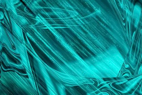 Green flowing liquid waves abstract motion blurred background. Illustrazione stock