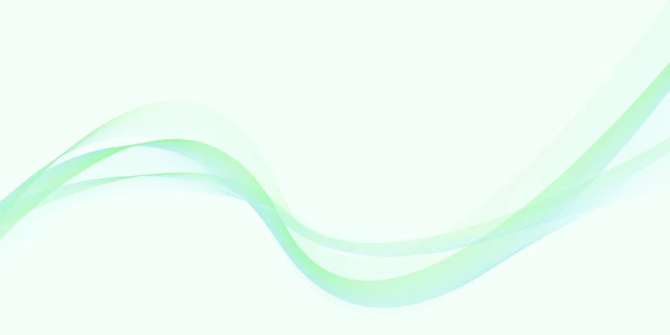 Green Flowing Wave Abstract Background for Corporate Presentation 库存插图