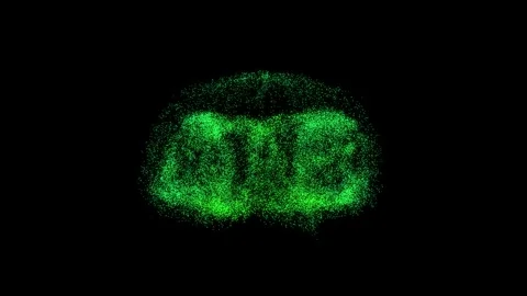 Green fluid particles explosion animation. Stock Footage 243336154