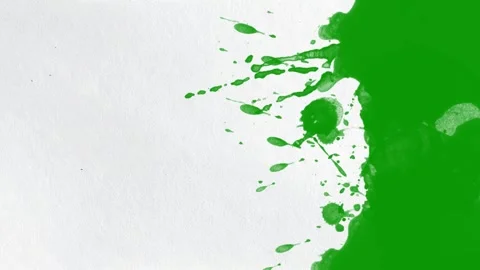 Green fluid splash bursting and covering wide area on white surface. Stock Footage 335743011