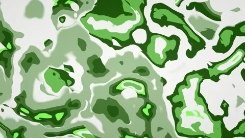 Green fluid topographic patterns flow in a seamless loop Stock Footage 341856306