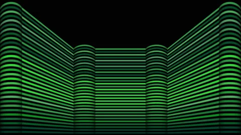 Green fluorescent abstract wall with dancing glowing lines in the style of an Stock-Footage 157301922