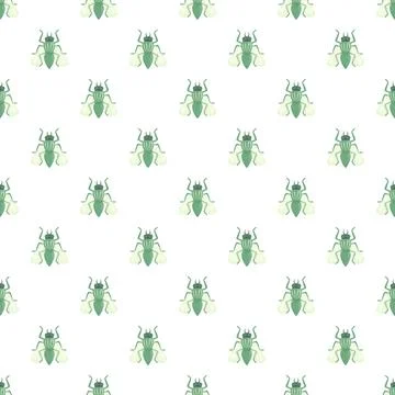 Green fly insect seamless pattern wrapping decoration Stock Illustration