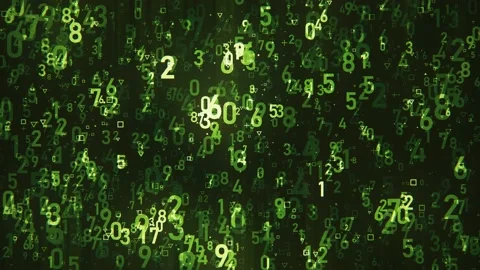 Green Flying Numbers Stock Footage 153122014