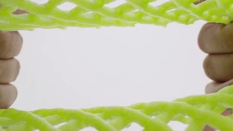 Green foam net for wrapping fruit. Stock Footage 236745540