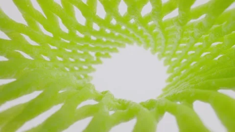 Green foam net for wrapping fruit. Stock Footage 236745545