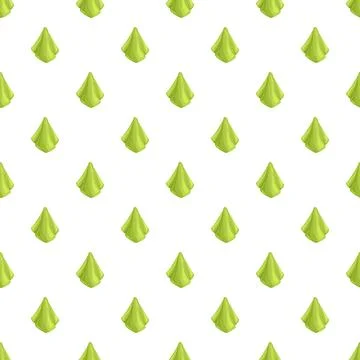 Green folded napkin pattern featuring repeated dining fabric icons 스톡 일러스트