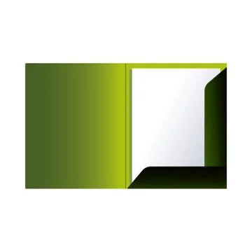 Green folder and sheets with corporate designs Stock Illustration