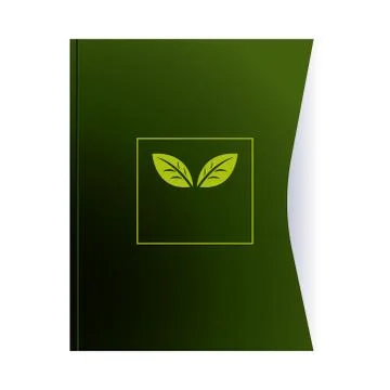 Green folder and sheets with corporate designs Stock Illustration