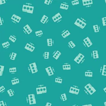 Green Folder with password notification icon isolated seamless pattern on green 库存插图