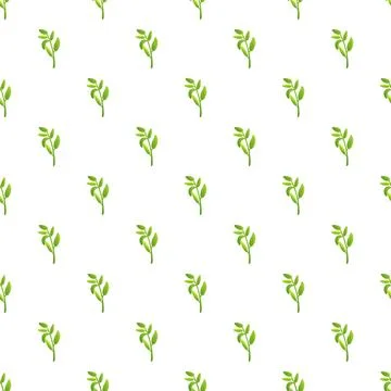 Green foliage branches creating a seamless pattern Stock Illustration