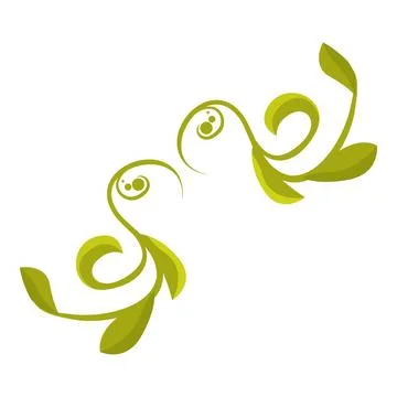 Green foliage creating a decorative corner design Stock Illustration