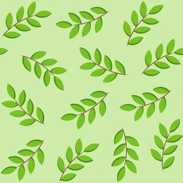 Green foliage seamless pattern Stock Illustration