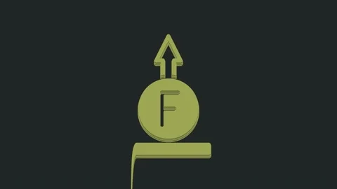 Green Force of physic formula calculation icon isolated on black background. 4K Stock Footage 235594619