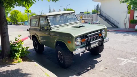 Green Ford Bronco Parked Stock Footage 250202883