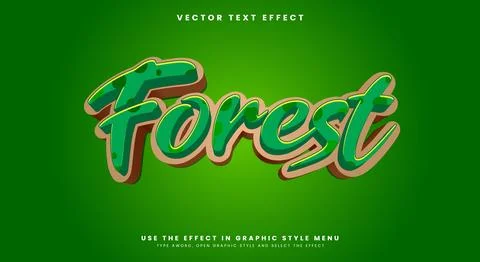 Green Forest Editable Text Effect Template Stock Illustration