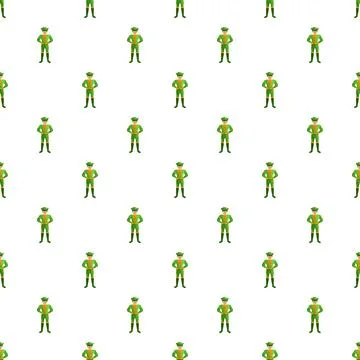 Green forest elf character repeating pattern イラスト素材