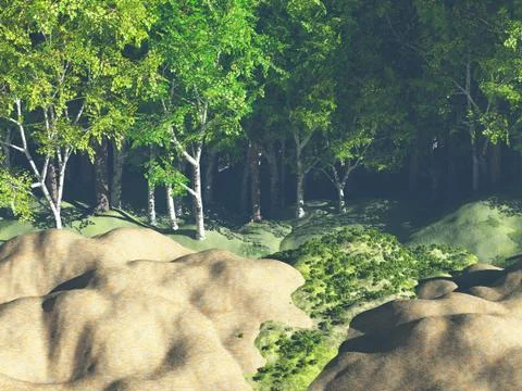 Green forest Stock Illustration