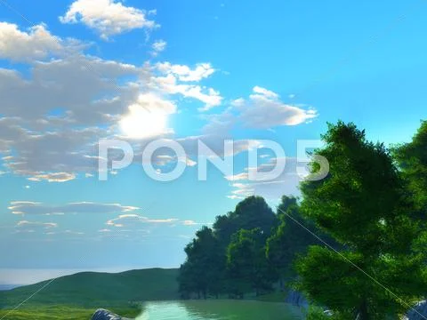 Green forest Stock Illustration