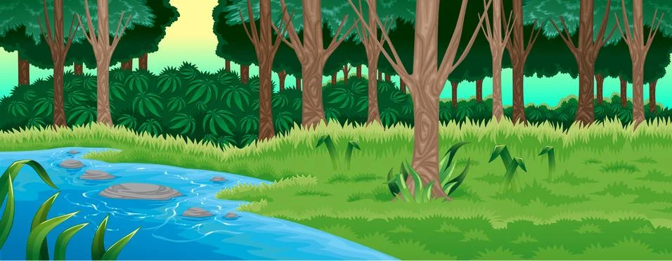 Green forest. Illustrazione stock