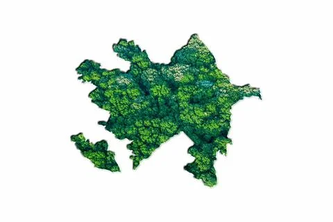 Green Forest Map of Azerbaijan Stock Illustration