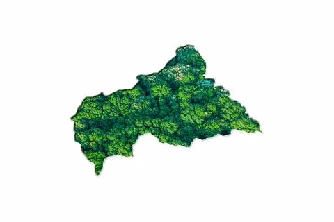 Green Forest Map of Central African Republic Illustrazione stock
