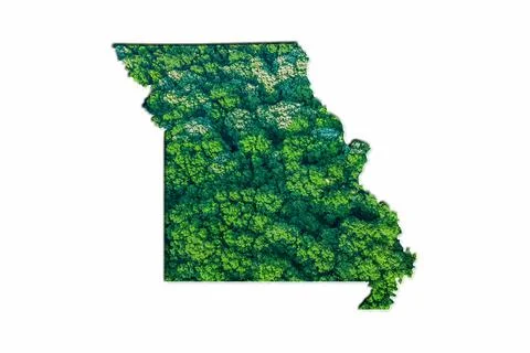 Green Forest Map of Missouri 스톡 일러스트