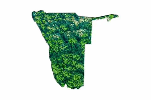 Green Forest Map of Namibia Stock Illustration