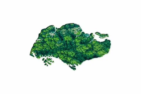 Green Forest Map of Singapore 스톡 일러스트