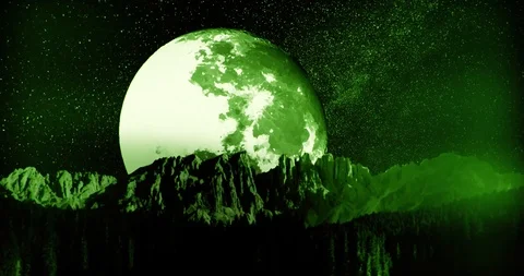 Green Forest Moon Stock Footage 111473811