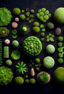 Green forest moss abstract background. Stock Illustration