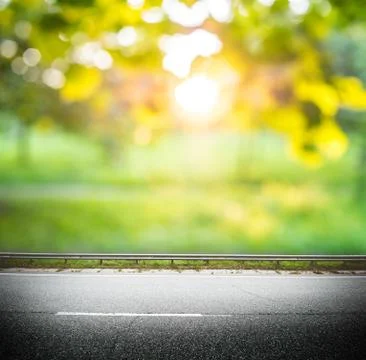 Green forest road background Stock Photos