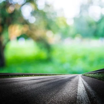 Green forest road background Stock Photos