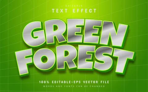 Green forest text effect Stock Illustration